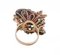 Rose Gold and Silver Ring in Dark Red Coral and Diamonds, Image 3
