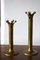 Early 20th Century Brass Coronet Candlesticks with Glass Cabochons from Boch Frères, Set of 2 1