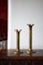 Early 20th Century Brass Coronet Candlesticks with Glass Cabochons from Boch Frères, Set of 2 3