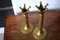 Early 20th Century Brass Coronet Candlesticks with Glass Cabochons from Boch Frères, Set of 2 9