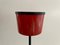 Italian Red and Black Metal Floor Ashtray with Arc Foots, 1970s 7