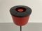 Italian Red and Black Metal Floor Ashtray with Arc Foots, 1970s 6