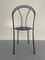 Dark Blue Metal Chair with Arch-Shaped Backside 4