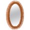 Mid-Century Oval Rattan and Bamboo Wall Mirror by Franco Albini, Italy, 1960s, Image 1