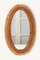 Mid-Century Oval Rattan and Bamboo Wall Mirror by Franco Albini, Italy, 1960s 3