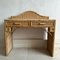Italian Rattan and Bamboo Desk with 2 Drawers 1