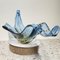 Large Sommerso Murano Centerbowl in Blue & Amber 10