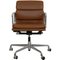 Chaise de Bureau Ea-217 en Cuir Marron par Charles Eames 1