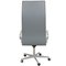 Tall Backed Oxford Office Chair in Grey Leather by Arne Jacobsen for Fritz Hansen 4