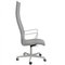 Silla de oficina Oxford alta con respaldo de cuero gris de Arne Jacobsen para Fritz Hansen, Imagen 2