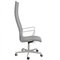 Tall Backed Oxford Office Chair in Grey Leather by Arne Jacobsen for Fritz Hansen 2