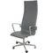 Tall Backed Oxford Office Chair in Grey Leather by Arne Jacobsen for Fritz Hansen, Image 3