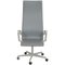 Tall Backed Oxford Office Chair in Grey Leather by Arne Jacobsen for Fritz Hansen 1