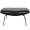 Ox-Chair Foot Stool in Black Leather by Hans Wegner 1