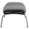 Ox-Chair Foot Stool in Black Leather by Hans Wegner 2