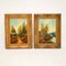 George Jennings, Landscapes, Oil on Canvas Paintings, 1890s, Framed, Set of 2 1
