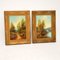 George Jennings, Landscapes, Oil on Canvas Paintings, 1890s, Framed, Set of 2 2