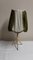 Minimalist Table Lamp with Brass Foot and Handmade Fabric Shade, 1970s 1