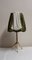 Minimalist Table Lamp with Brass Foot and Handmade Fabric Shade, 1970s 3