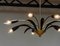 Vintage German Brass and Black Lacquer Spider Chandelier, 1950s 5