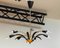 Lampadario Spider vintage in ottone e lacca nera, Germania, anni '50, Immagine 1