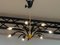 Vintage German Brass and Black Lacquer Spider Chandelier, 1950s 7