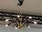 Vintage German Brass and Black Lacquer Spider Chandelier, 1950s, Image 7
