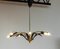 Lampadario Spider vintage in ottone e lacca nera, Germania, anni '50, Immagine 8