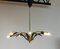 Vintage German Brass and Black Lacquer Spider Chandelier, 1950s 8