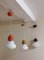Metal and Opaline Glass Ceiling Lamps, 1970s, Set of 3 2