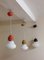 Metal and Opaline Glass Ceiling Lamps, 1970s, Set of 3, Image 2