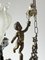 3-Light Bronze & Porcelain Chandelier, Italy, 1940s 11