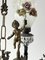 3-Light Bronze & Porcelain Chandelier, Italy, 1940s 12