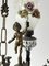 Lampadario a tre luci in bronzo e porcellana, Italia, anni '40, Immagine 12
