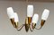 Lámpara colgante sueca de latón y vidrio opalino, años 50, Imagen 3