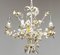 Vintage Italian Pastel Color Painted Metal Chandelier with Floral Decor, 1960s 6