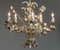 Vintage Italian Pastel Color Painted Metal Chandelier with Floral Decor, 1960s 7