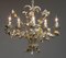 Vintage Italian Pastel Color Painted Metal Chandelier with Floral Decor, 1960s 3