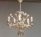 Vintage Italian Pastel Color Painted Metal Chandelier with Floral Decor, 1960s 2