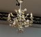 Vintage Italian Pastel Color Painted Metal Chandelier with Floral Decor, 1960s 5