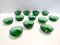 Green Empoli Blown Glass Dessert Bowls from Vetreria Etrusca, 1950s, Set of 10 4