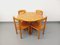 Mesa de comedor y sillas redondas de pino, años 70. Juego de 5, Imagen 1