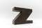 Mid-Century Modern Patinated Copper Letter Z, 1960s 1