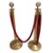 Vintage Brass Poles with Red Cord, Set of 2 4