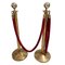 Vintage Brass Poles with Red Cord, Set of 2, Image 4