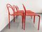 Vintage Red Metal Chairs, 1980s, Set of 6 5