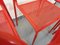 Rote Vintage Metall Stühle, 1980er, 6 . Set 7