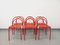 Rote Vintage Metall Stühle, 1980er, 6 . Set 1