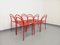 Rote Vintage Metall Stühle, 1980er, 6 . Set 10