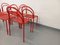 Vintage Red Metal Chairs, 1980s, Set of 6 9